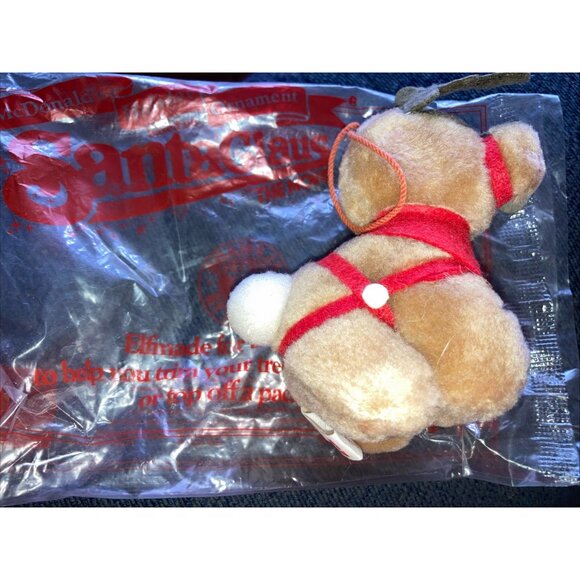 Santa Claus The Movie Reindeer Plush Ornament McDonalds Coca-Cola Vintage 1985 - Picture 3 of 6